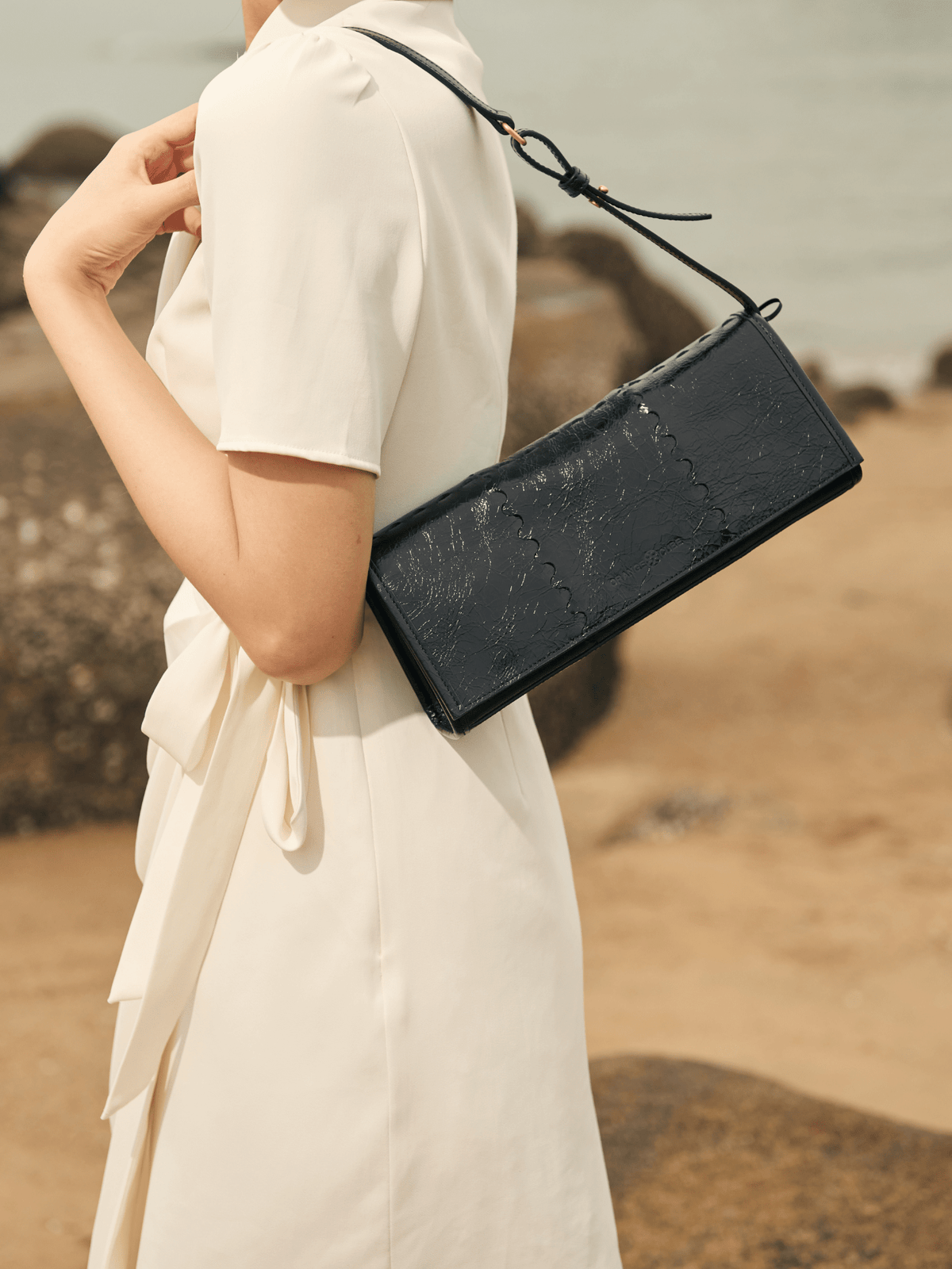 Mosaic Shoulder Bag - Black Gloss