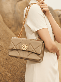 Mosaic Diamond Chain Bag - Khaki