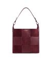 Square Stitch Tote Bag (Large) - Dark Red