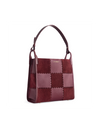 Square Stitch Tote Bag (Large) - Dark Red