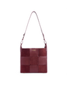 Square Stitch Tote Bag (Large) - Dark Red