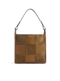 Square Stitch Tote Bag (Large) - Honey Brown