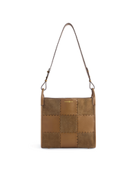 Square Stitch Tote Bag (Large) - Honey Brown