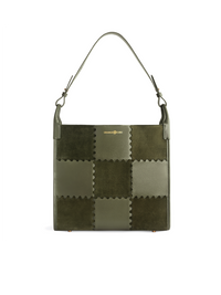 Square Stitch Tote Bag (Large) - Dark Green