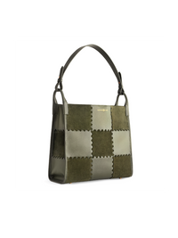 Square Stitch Tote Bag (Large) - Dark Green