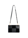 Square Stitch Messenger Bag - Black