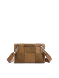 Square Stitch Messenger Bag - Honey Brown