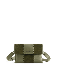 Square Stitch Messenger Bag - Dark Green