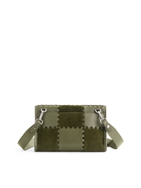 Square Stitch Messenger Bag - Dark Green