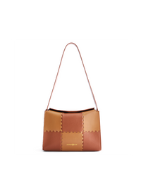 Square Stitch Box Bag - Brown