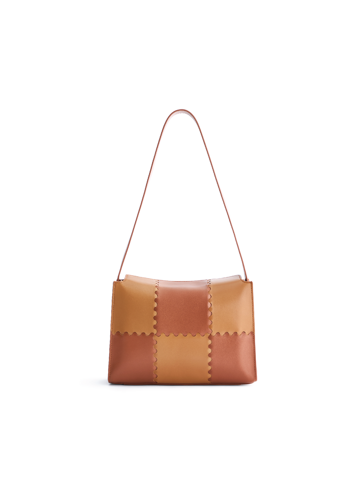 Square Stitch Box Bag - Brown