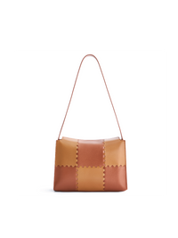 Square Stitch Box Bag - Brown