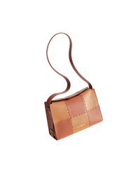 Square Stitch Box Bag - Brown