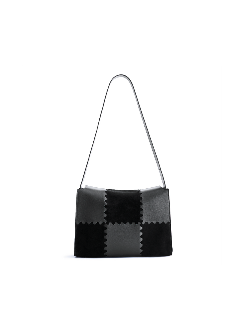 Square Stitch Box Bag - Black