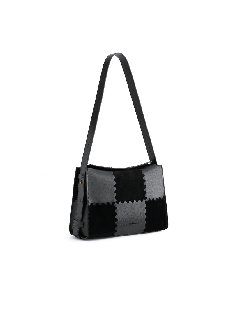 Square Stitch Box Bag - Black