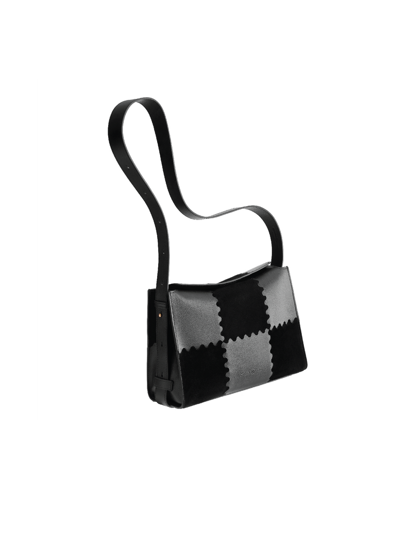 Square Stitch Box Bag - Black