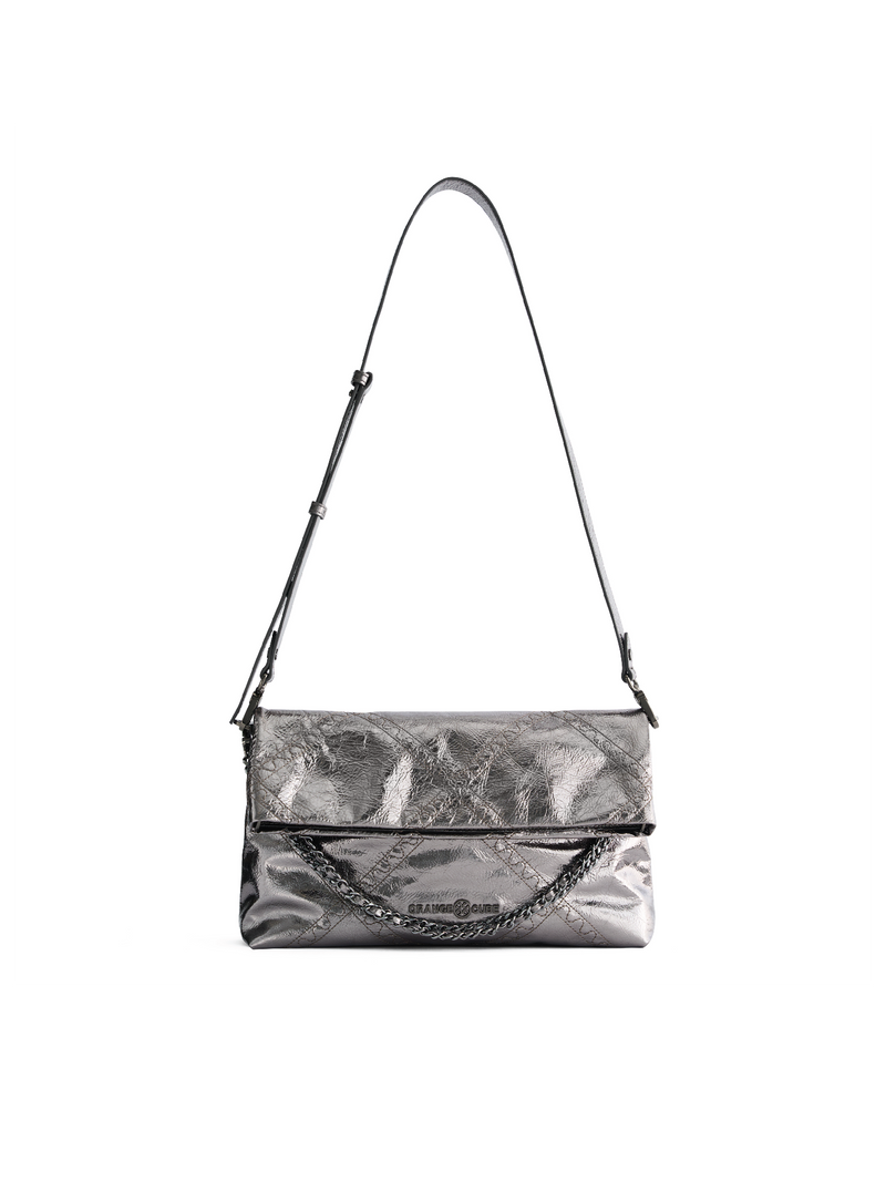 Retro Messenger Bag - Black Silver