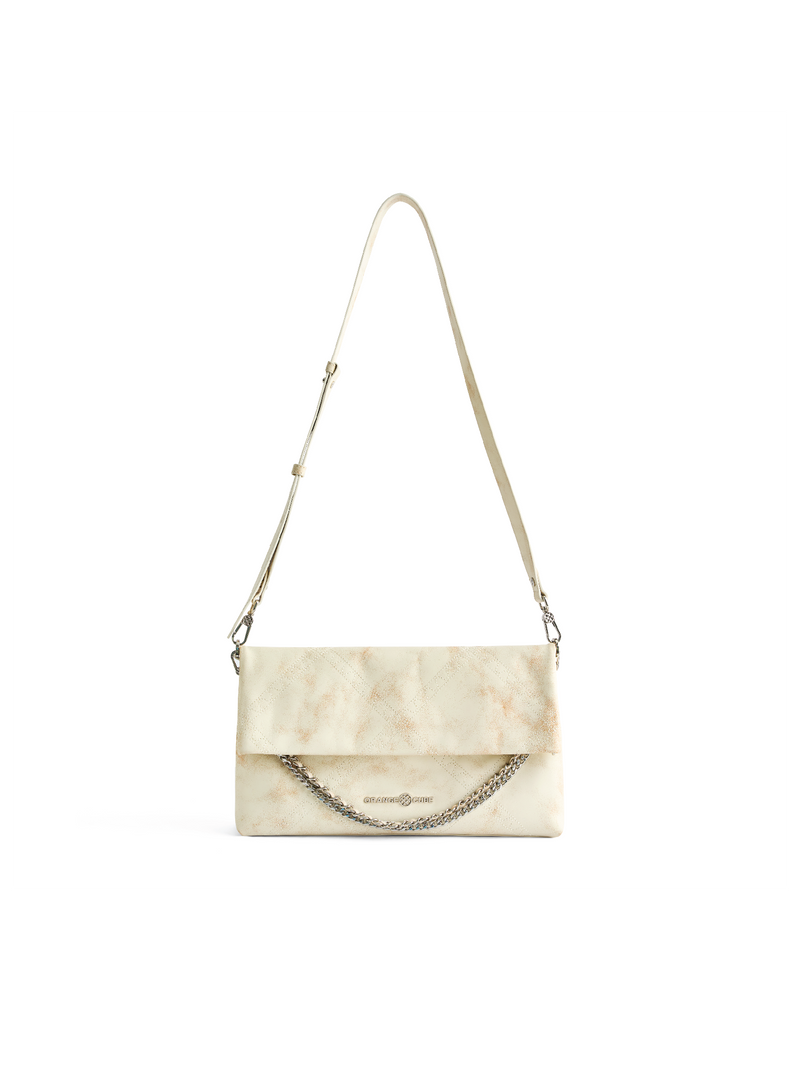 Retro Messenger Bag - Marble White