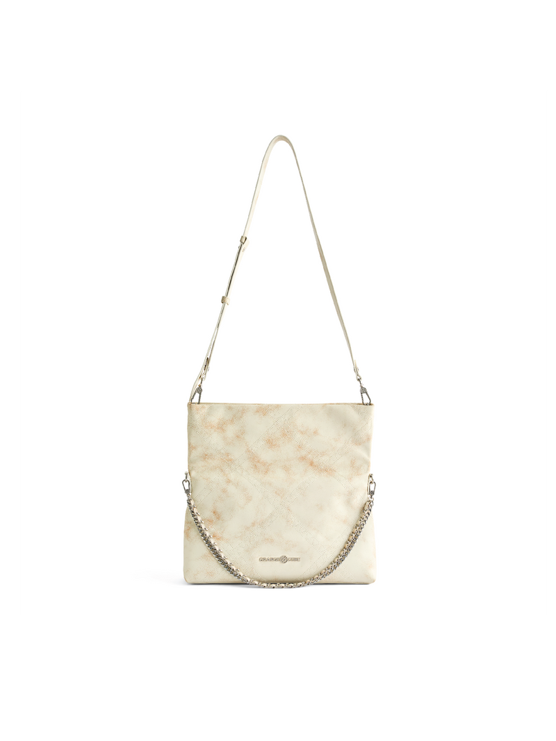 Retro Messenger Bag - Marble White