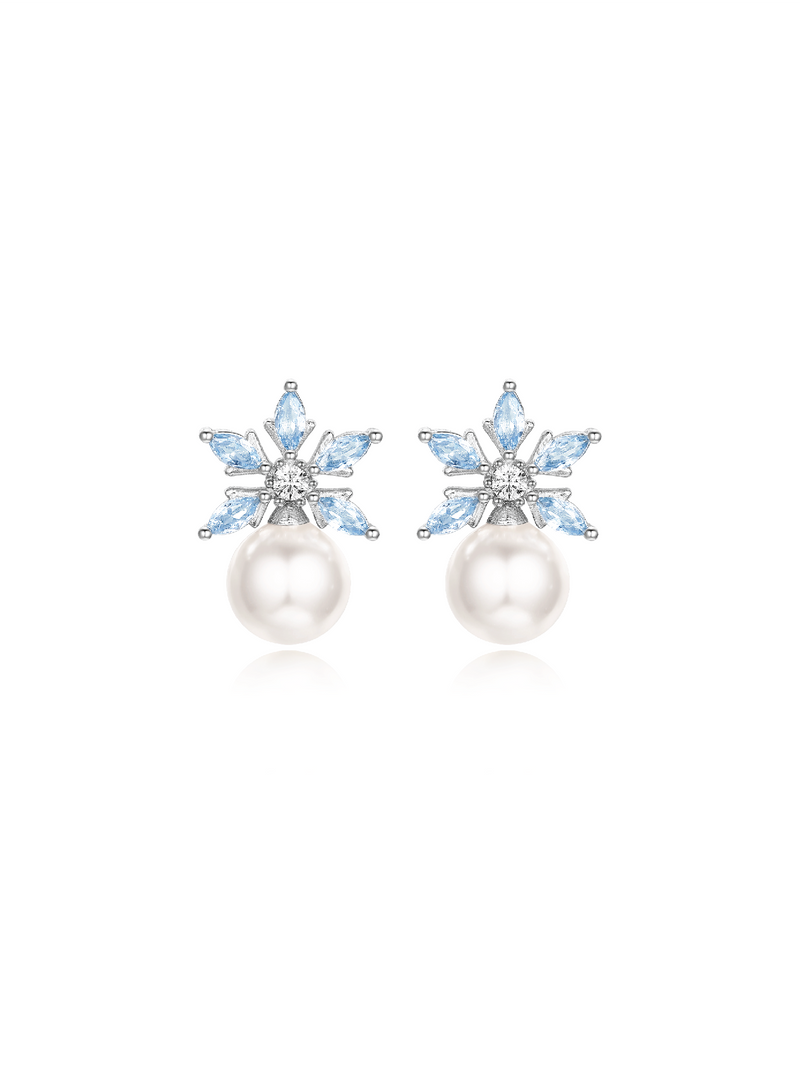 Pearly Snow Earrings (Pair) (White)