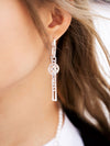 Geometric Chain Earrings (White) (Pair)