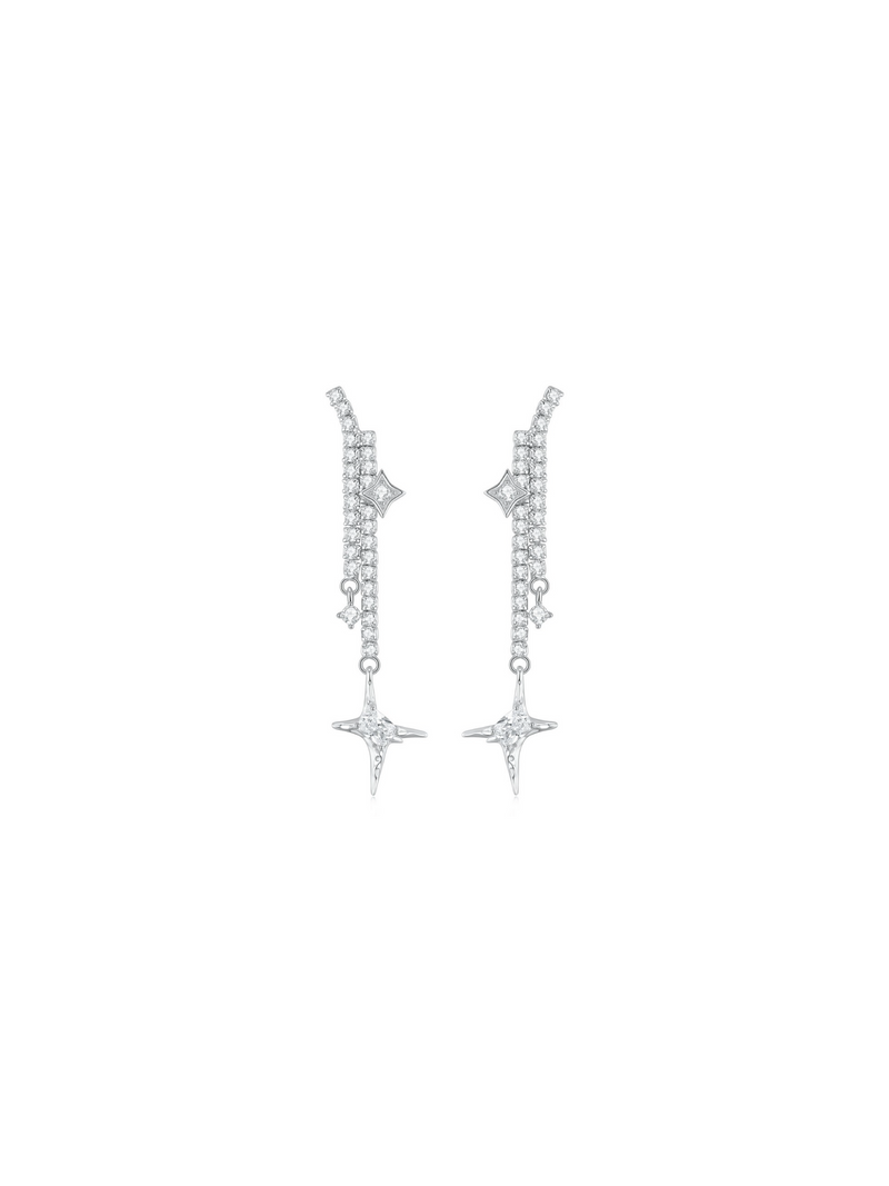 Lucky Star Earrings (White) (Pair)