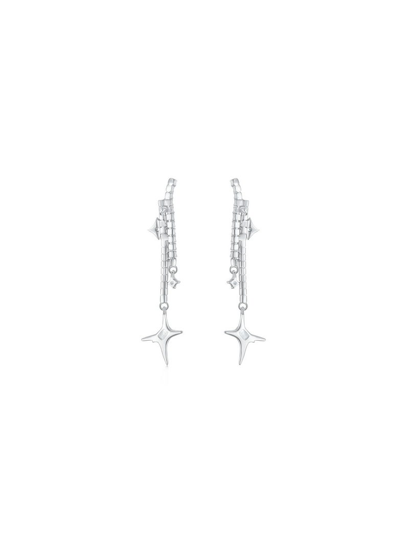 Lucky Star Earrings (White) (Pair)