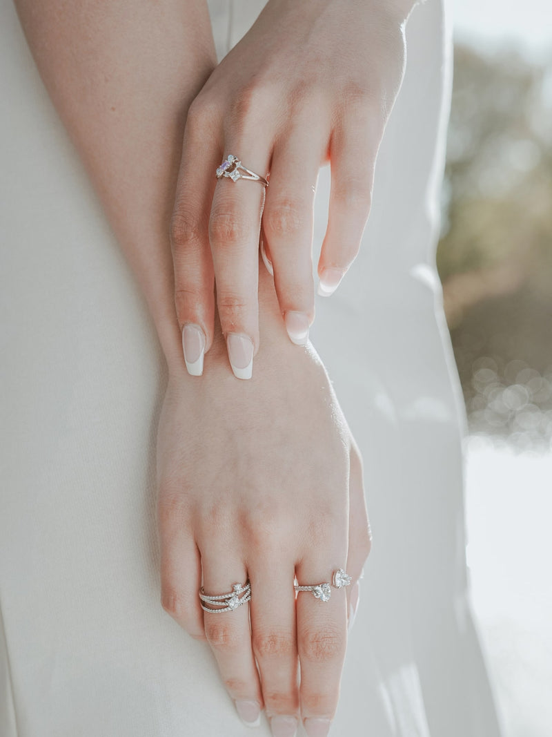 Silver Sparkle Ring (White)