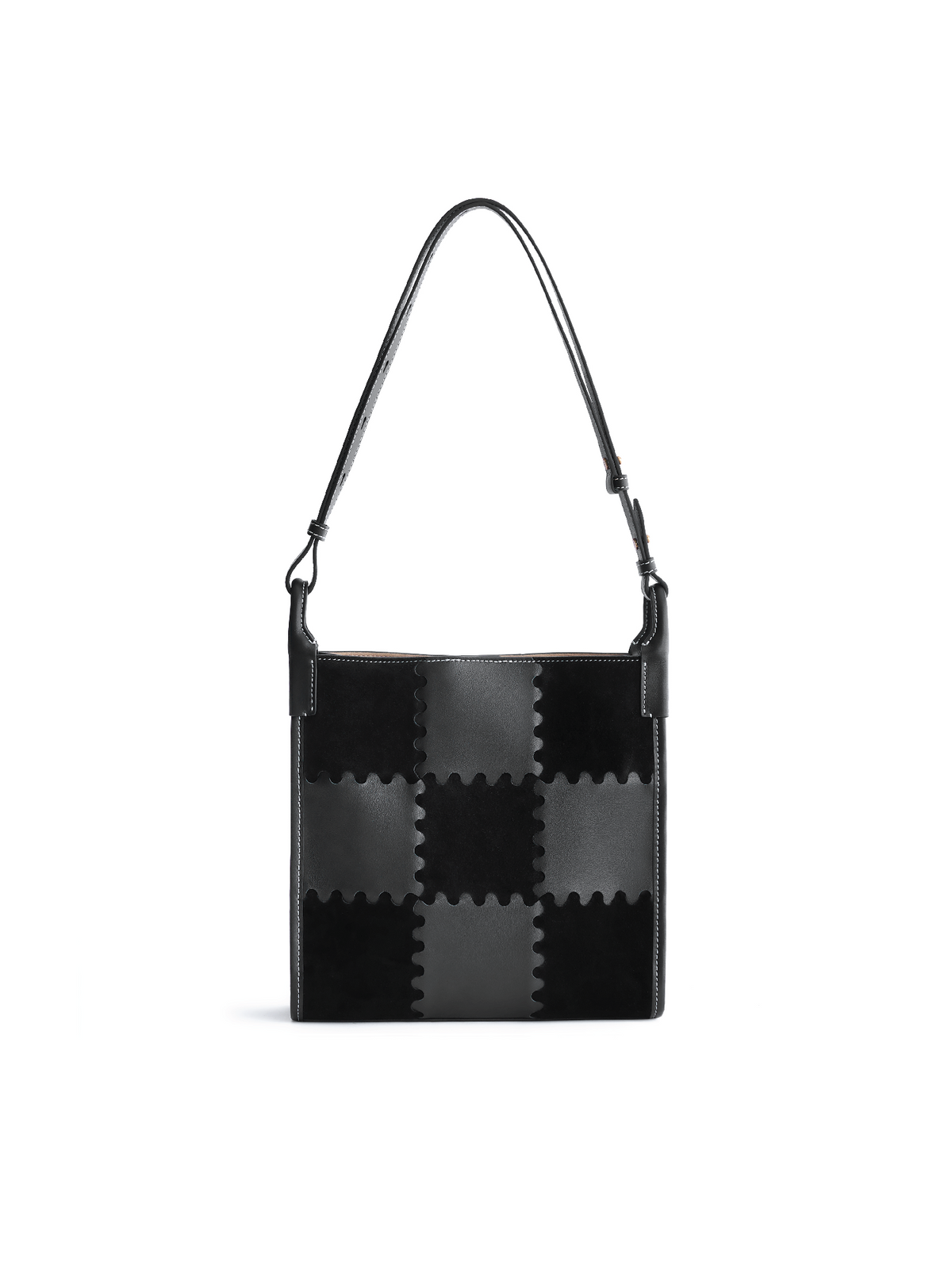 Square Stitch Tote Bag (Medium) - Black