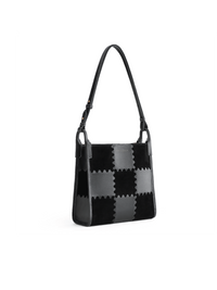 Square Stitch Tote Bag (Medium) - Black