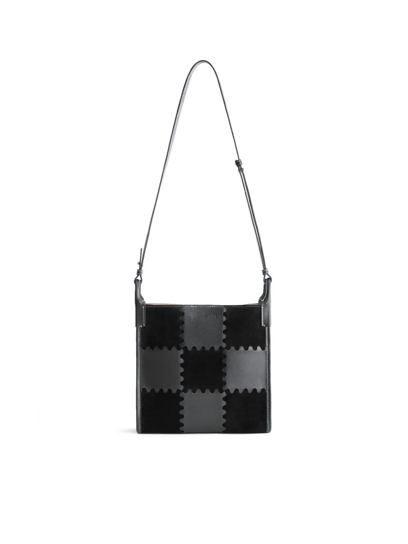 Square Stitch Tote Bag (Medium) - Black