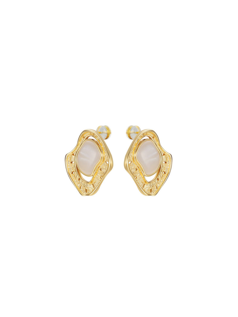 Elara Earrings (Pair) - Orange Cube