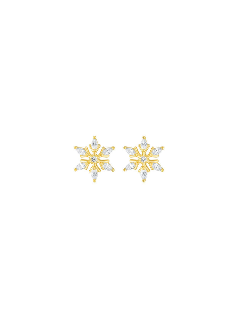 Snowflake Earrings (Pair) - Orange Cube