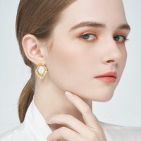 Elara Earrings (Pair) - Orange Cube